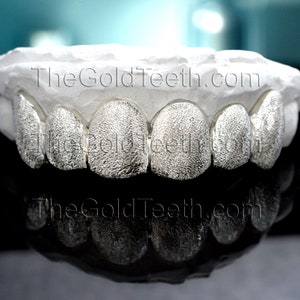 Silver Grillz 935 Argentium Silver Diamond Dust Custom Teeth Real Grillz
