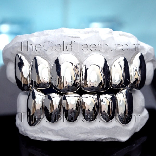 Custom Silver Grillz 925 Sterling Silver Teeth Real Solid Silver Grill