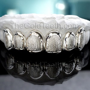 Grillz Silver 935 Argentium Custom Silver Diamond Dust Teeth Real Grillz