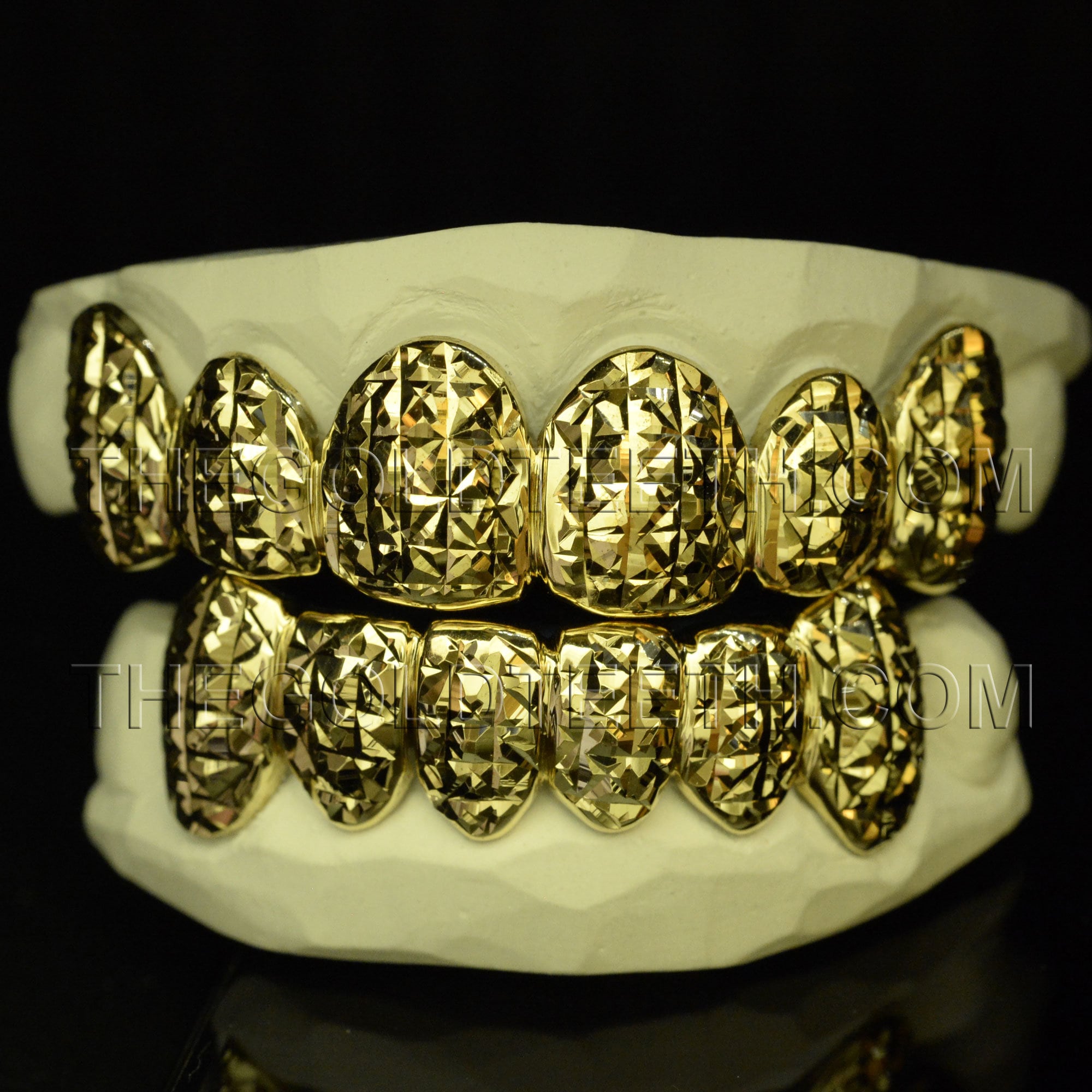 Custom Grillz 10k Gold Teeth Princess Cut Yellow Gold Grillz Etsy