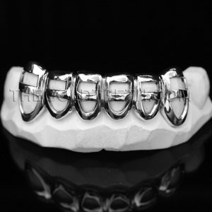 Silver Grillz 925 Sterling Silver Teeth Real Open Face Custom - Etsy