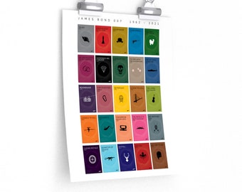 James Bond Minimalist Poster. 007 films. Graphic Design Poster. Sean Connery. Roger Moore. Pierce Brosnan