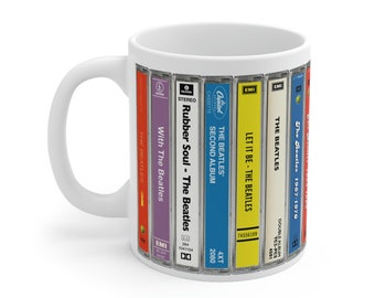 The Beatles Cassette Albums Mug. The Fab 4. Music Gift. Music Mug. Abbey Road. Magical Mystery Tour