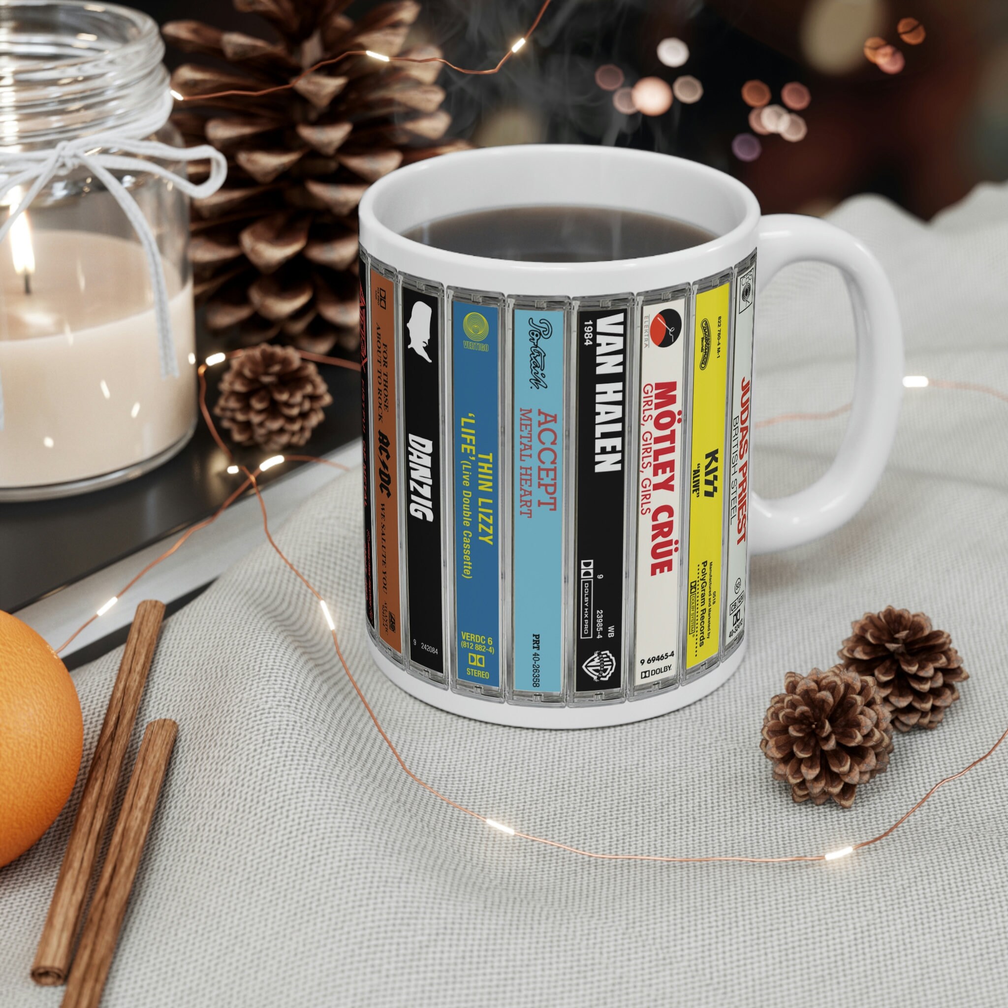 80s Metal Cassette Collection Mug. 80s Heavy Metal. Cassette