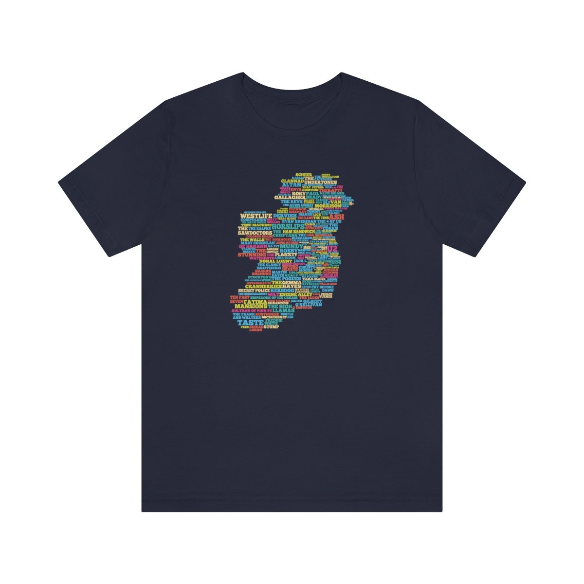 Irish Music Wordmap T-shirt. Irische Bands. Irische Sänger. Musik irlands. u2. Fontaines DC. Van Morrison. Preiselbeeren