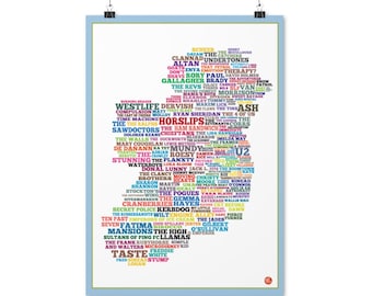 Musik-Wort-Karte Irland, Poster (KEIN TITEL VERSION)