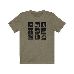 ヒッチコック映画アイコンTシャツ。アルフレッド・ヒッチコック
