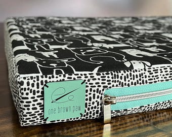 Handmade Memory Foam Dog Bed: Canvas Crate Cushion