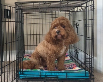 Handmade Memory Foam Dog Crate Pad: Cotton Canvas Kennel Cushion