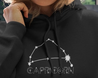 Capricorn Hoodie, Capricorn Gift, Capricorn Hooded Sweatshirt, Birthday Shirt, Capricorn Zodiac Sweatshirt, Capricorn Constellation