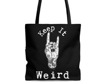Keep It Weird Tote Bag, AOP Tote Bag, True Crime Obsessed, Crime Junkie Tote, True Crime Tote, Crime Lover Tote, Crime Lover T