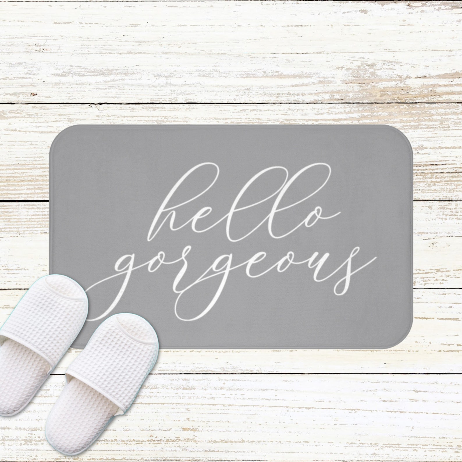 Hello Bath Mat Funny Bath Mat Cute Bathroom Decor Etsy