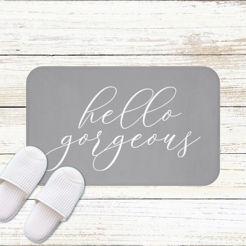 Hello Bath Mat Funny Bath Mat Cute Bathroom Decor Etsy