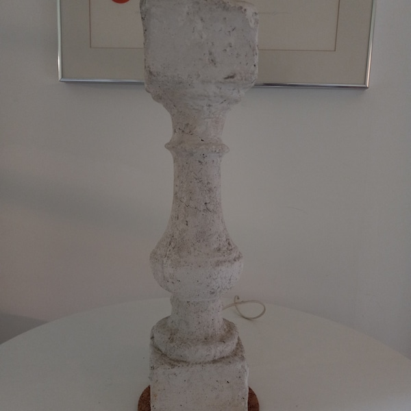 Rare Composite  Stone Table Lamp  Hand Made  Baluster Lamp