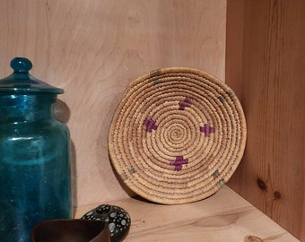 Late 20th Century Natural Straw Coil Basket