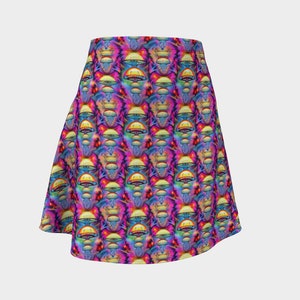 Psychedelicate Mushrooms Flare Skirt