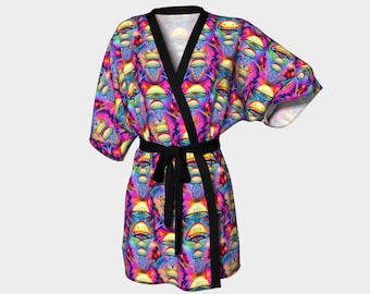 Psychedelicate Mushrooms Matching Kimono