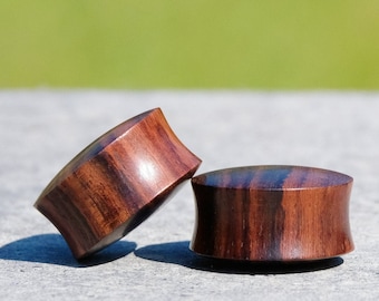 Narra Wood Flesh Plug / Ear Stretching Gauge / Natural Gauges / Wooden Stretched Plug