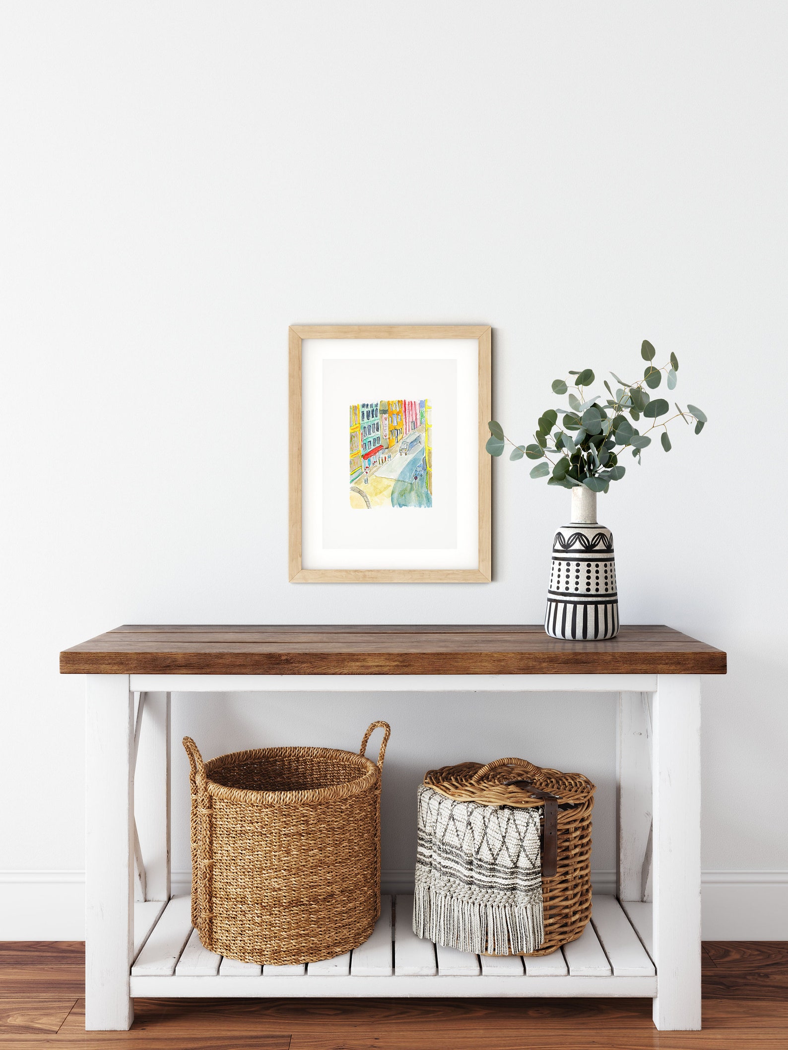 Watercolor Print Living Room Art Watercolor Wall Art City Etsy