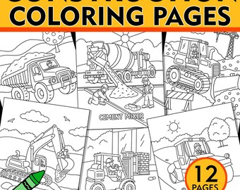 Construction Site Coloring Pages, Work  Zone Sheets to Download and Print, Construction Vehicle Printable