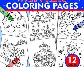 Winter Coloring Pages: 12 Printable Kids Activities (PDF)