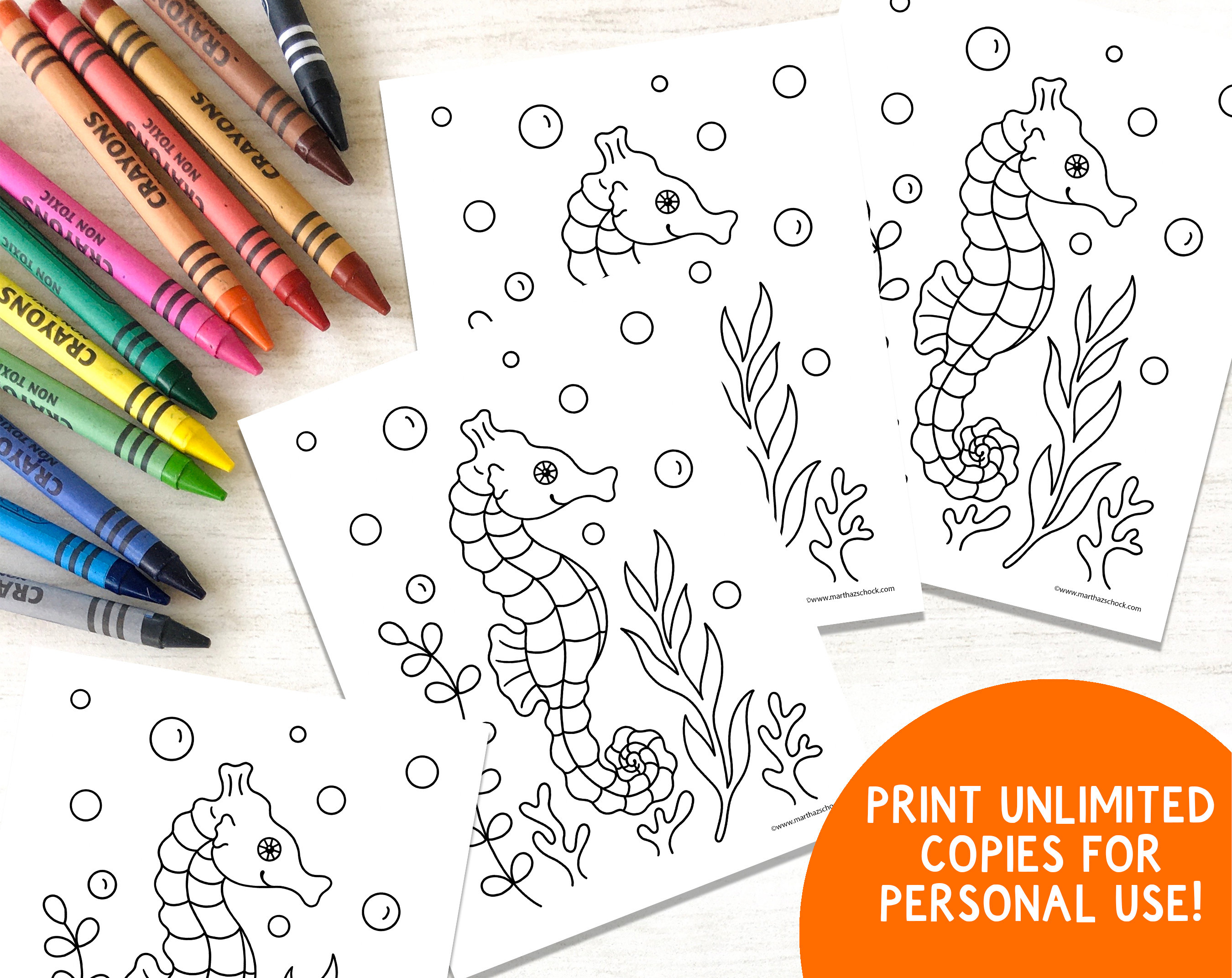 Ocean Animal Coloring Pages: 12 Printable Designs (digital Download) - Etsy