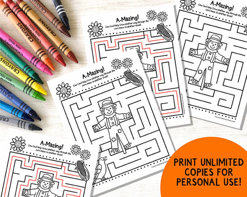 Halloween Activity Pages: Math, Mazes, Dot-to-Dot (Printable) image 6