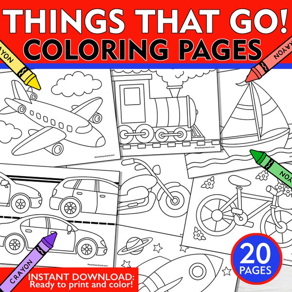 Transportation Coloring Pages, Things that Go Coloring Pages, Transportation Coloring Sheets, Kids Transportation Coloring Pages