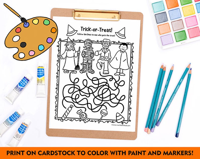 Halloween Activity Pages: Math, Mazes, Dot-to-Dot (Printable) image 5