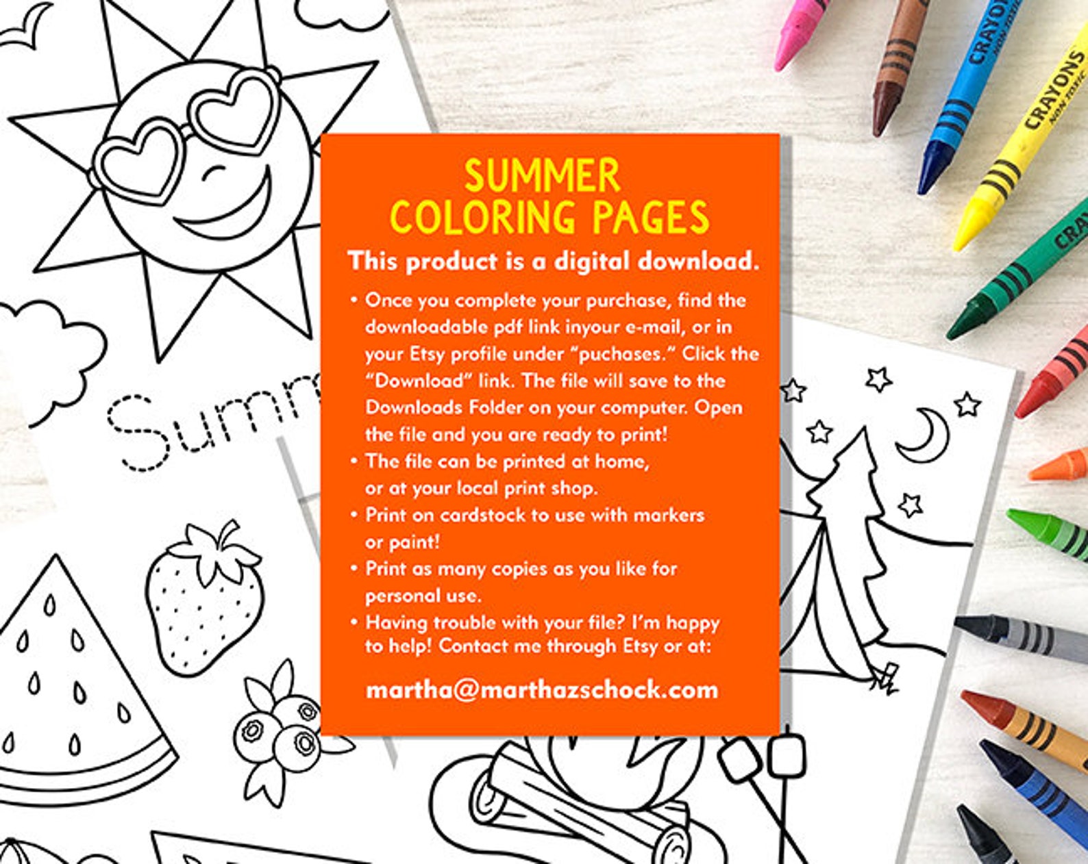 Summer Coloring Pages, Kids Summer Coloring Pages, Summer Coloring
