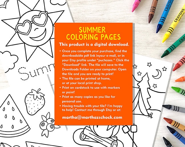Summer Coloring Pages, Kids Summer Coloring Pages, Summer Coloring