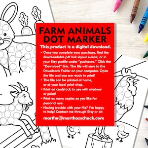 Farm Dot Marker Printable, Farm Do a Dot Activity, Dot Marker Coloring ...