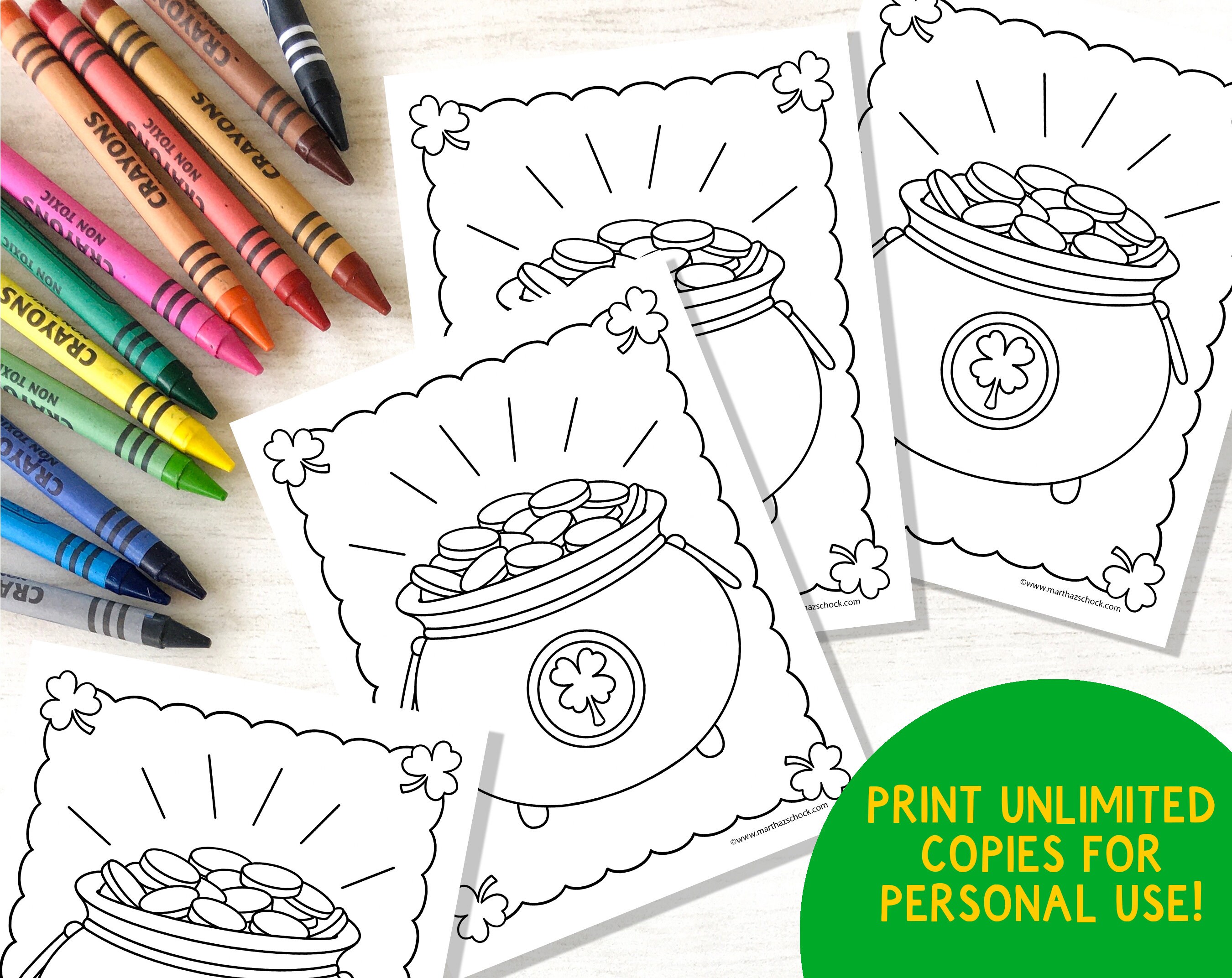 St Patricks Day Coloring Pages: 12 Printable Designs (PDF) - Etsy