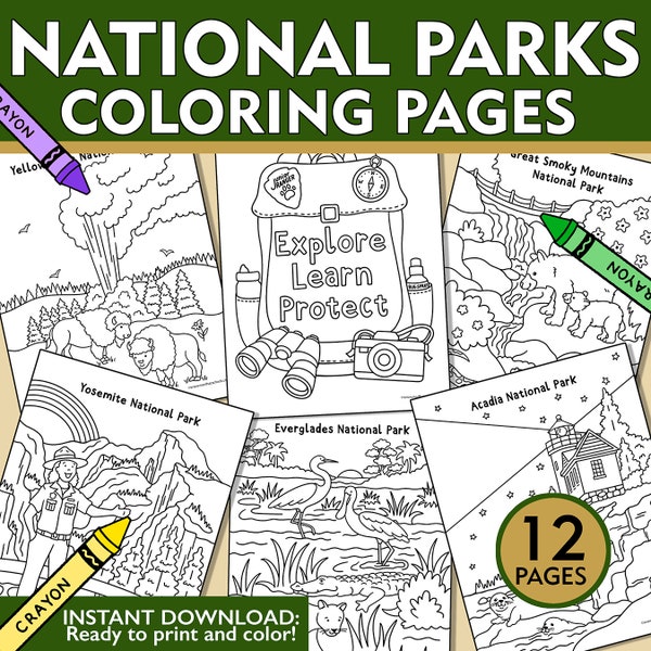 National Parks Coloring Pages, National Parks Coloring Sheets, Kids National Parks Coloring Pages, National Parks Coloring Pages for Kids