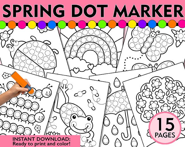 Spring Dot Marker Printable, Summer Do a Dot Worksheets, Summer Dot ...