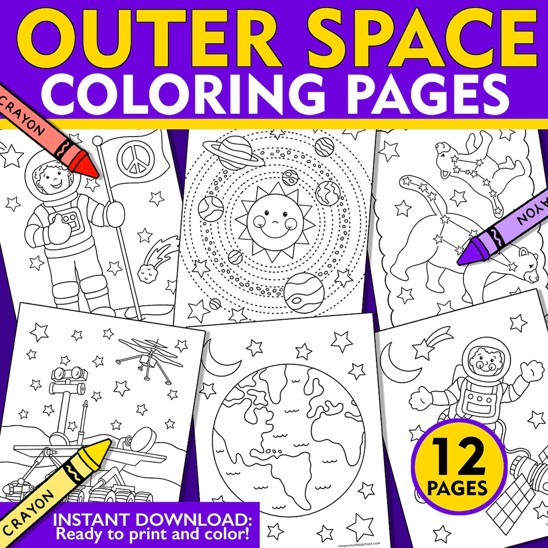 Space Coloring Pages: Solar System, Planets, Astronauts (PDF Download ...
