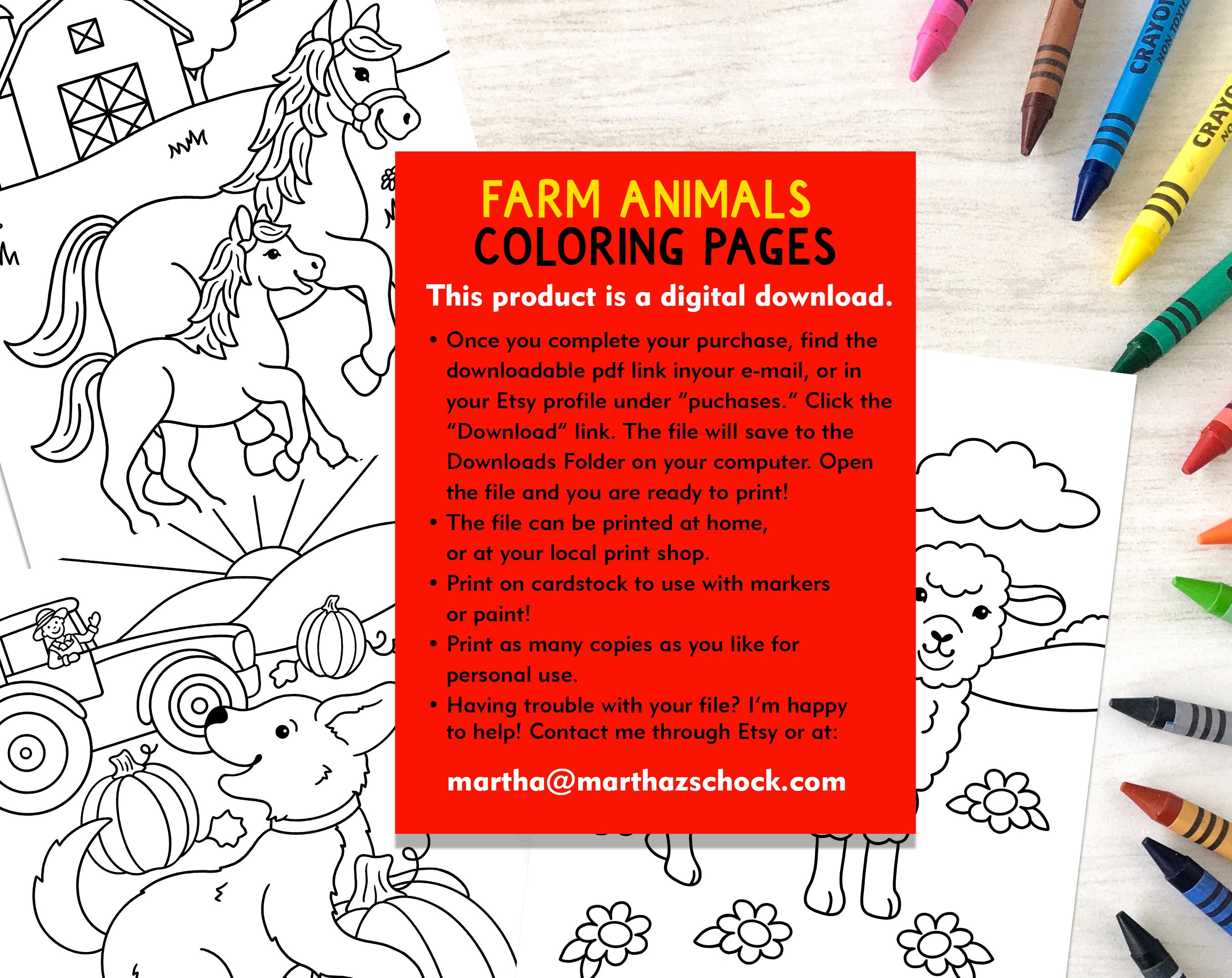Farm Animal Coloring Pages, Farm Animals Coloring Sheets, Farm Animals