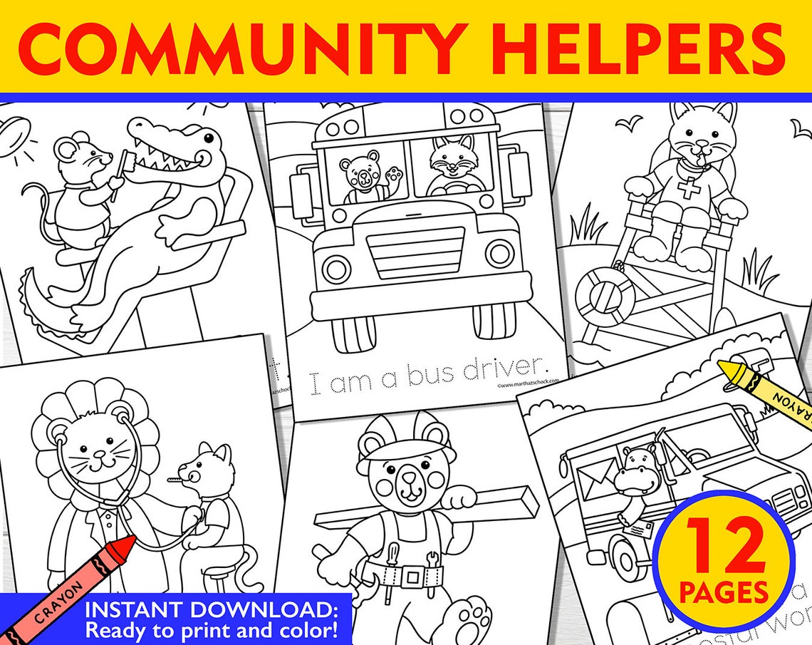 Community Helpers Coloring Pages, Community Helpers Coloring Sheet