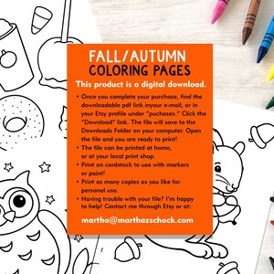 Fall Coloring Pages: 12 Autumn Activity Sheets (PDF Download) image 4
