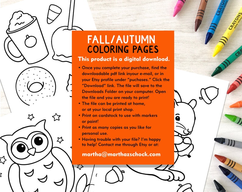 Fall Coloring Pages: 12 Autumn Activity Sheets (PDF Download) image 4
