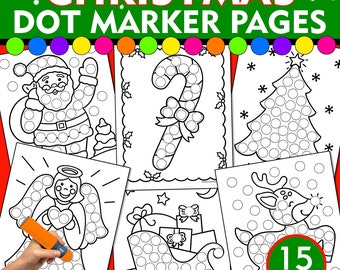Christmas Dot Marker Coloring Pages: Fine Motor Skills Activity (PDF)