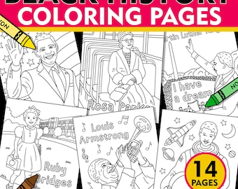 Black History Month Coloring Pages, African American History Coloring Pages, African American Leaders Coloring Sheets Black History Activity