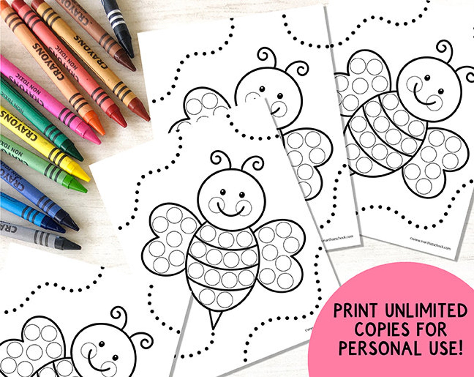 Spring Dot Marker Coloring Pages: Fine Motor Activity (PDF Download) - Etsy
