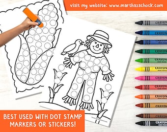 Fall Dot Marker Printable, Fall Do a Dot Activity, Dot Marker Coloring  Pages, Fine Motor Activity, Preschool Skills, Fall Dot Marker Sheets 