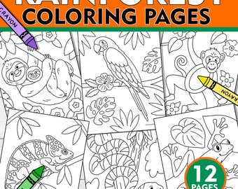 Rainforest Animals Coloring Pages: Kids Printable Activity (PDF)