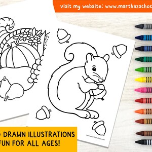 Fall Coloring Pages: 12 Autumn Activity Sheets (PDF Download) image 7