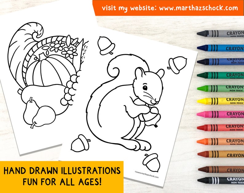 Fall Coloring Pages: 12 Autumn Activity Sheets (PDF Download) image 7