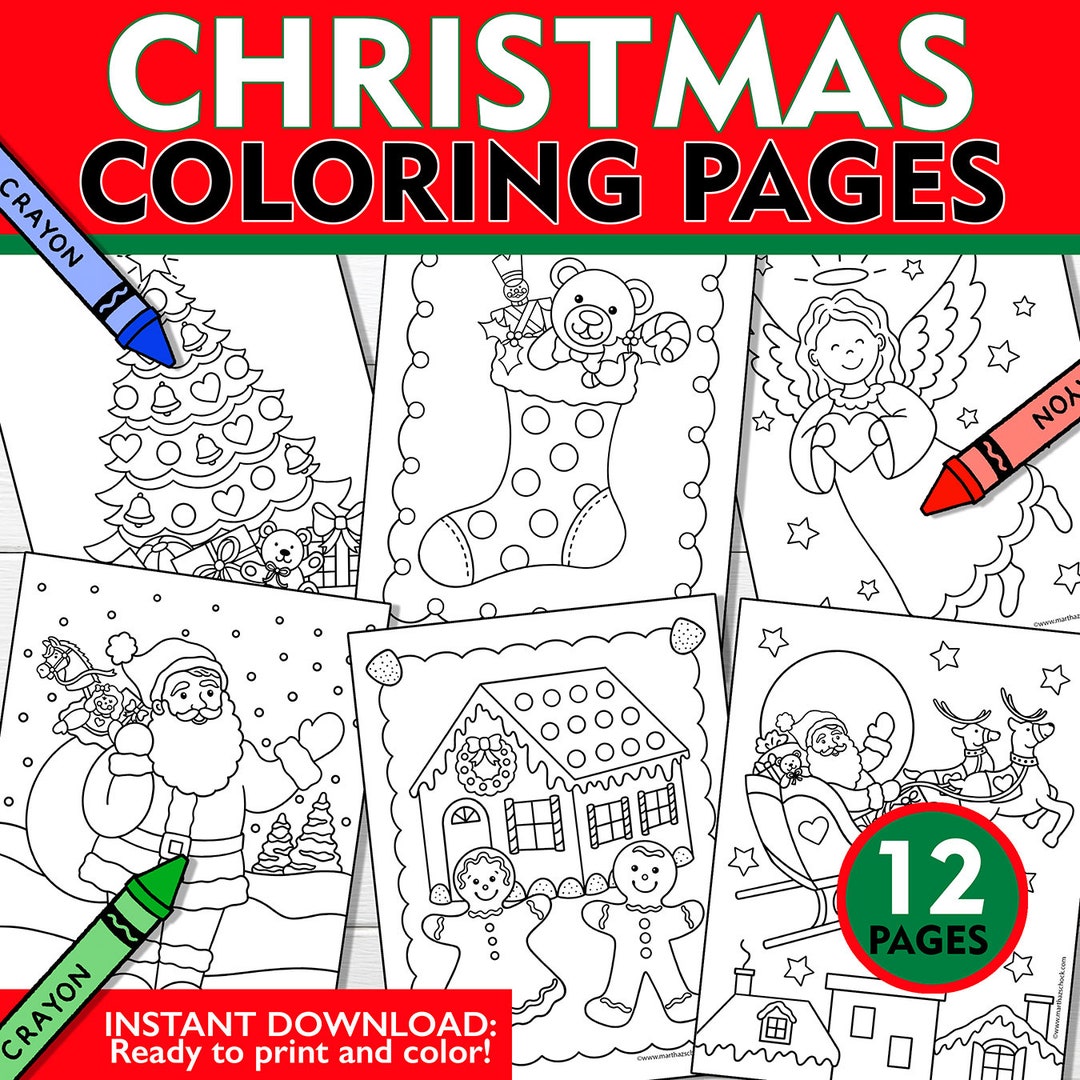 Christmas Coloring Pages, Christmas Coloring Sheets, Holiday Coloring