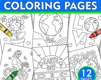Earth Day Ausmalbilder: Kinder Aktivitätsbuch (PDF Download)