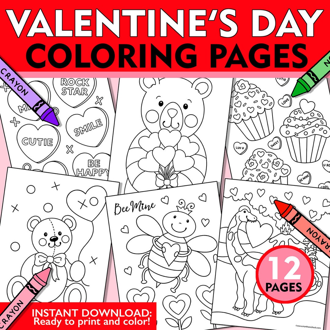 Valentine's Day Coloring Pages, Kid's Valentine Coloring Pages ...